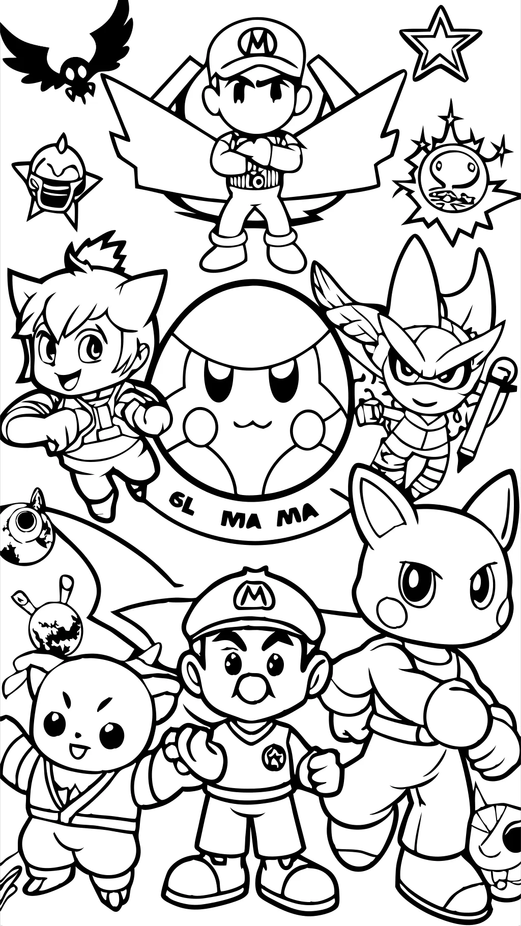 smash brothers coloring pages